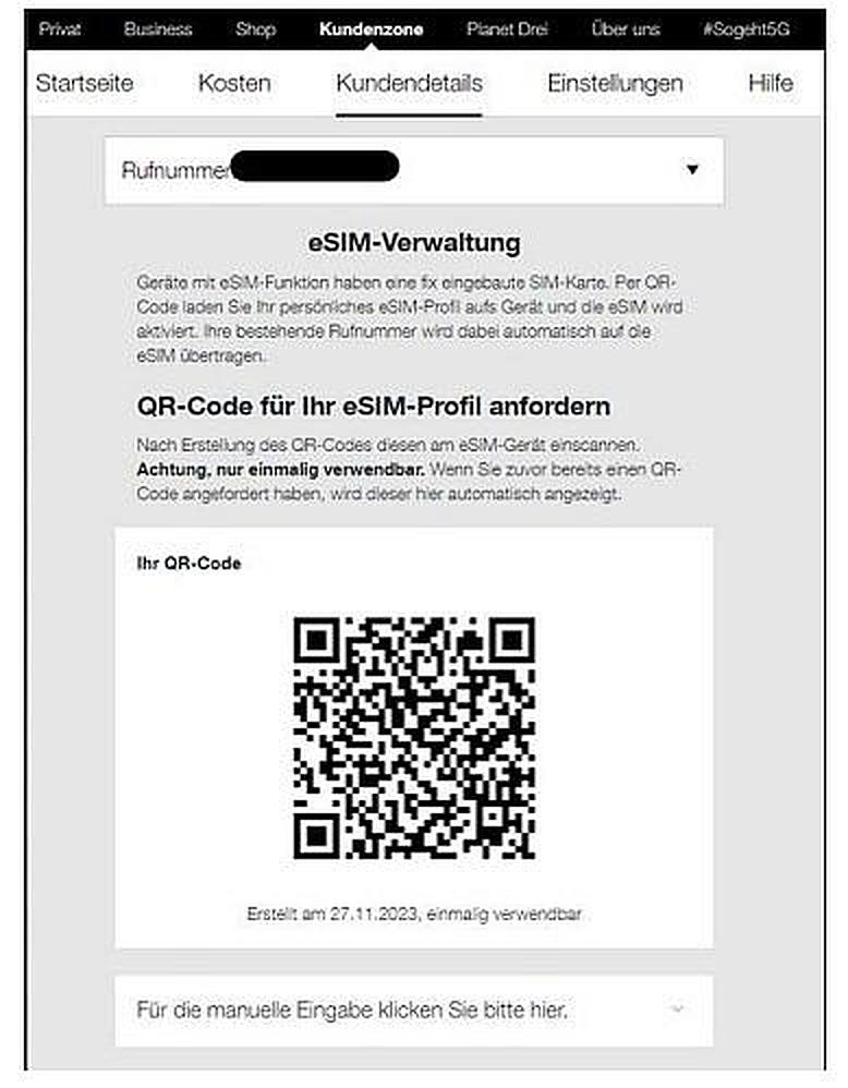 Schritt 9: QR-Code wird angezeigt