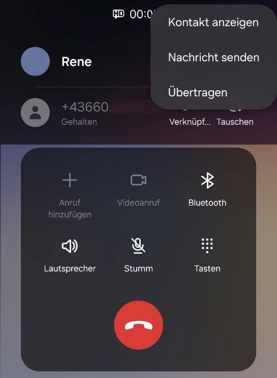 Android: Menü mit der Option Übertragen