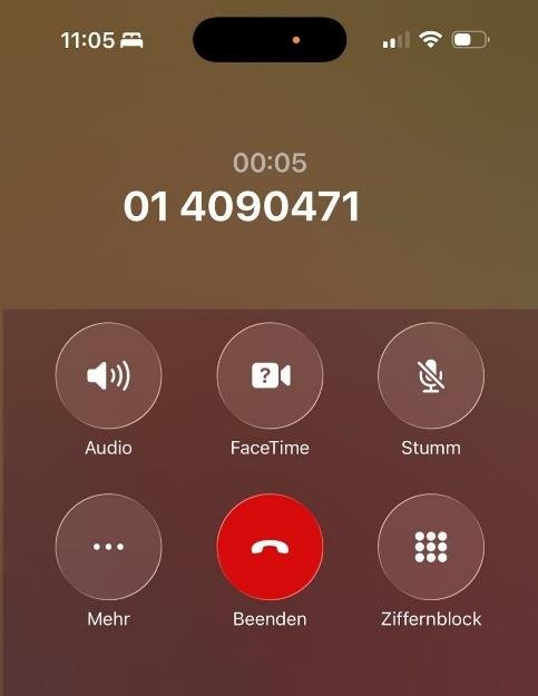 iPhone: aktiver Anruf mit der Schaltfläche Mehr